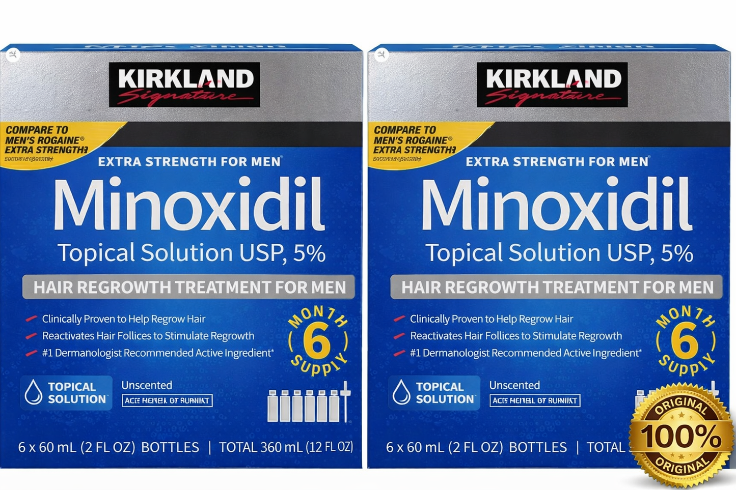 Minoxidil Kirkland 5% Original – Pack 12 Meses | Tratamiento Completo